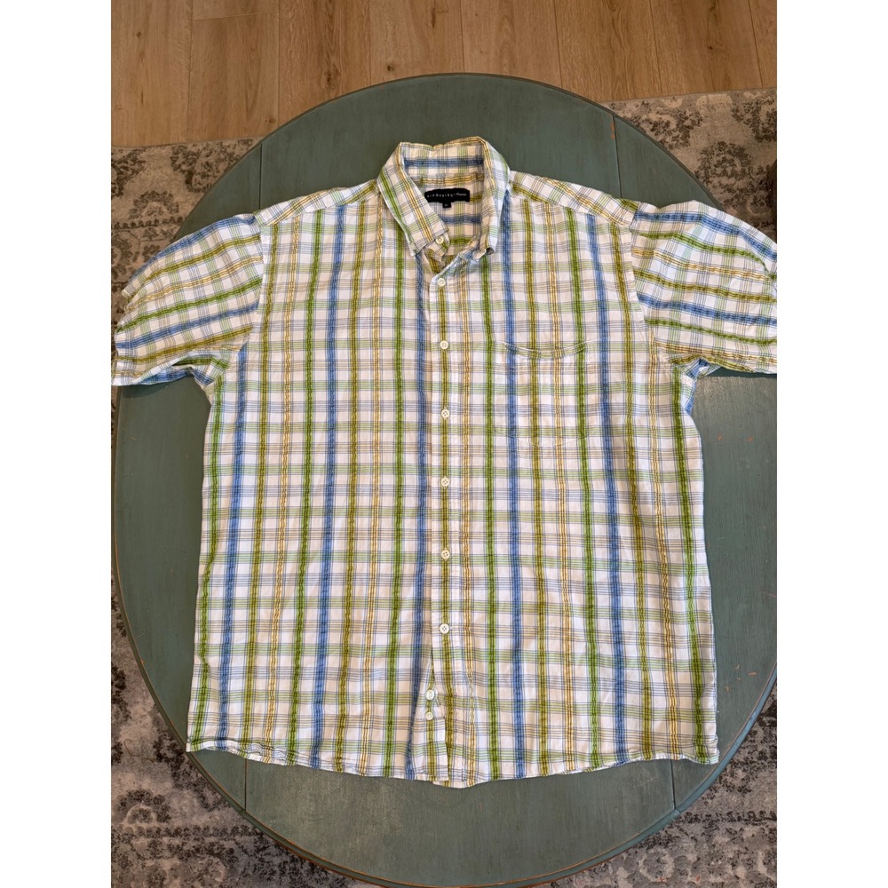 Siegfried & Company Mens XL Plaid Button Down Shirt Cotton Short Sleeve